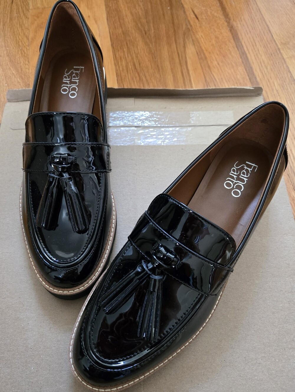 Franco Sarto patent loafers 8.5